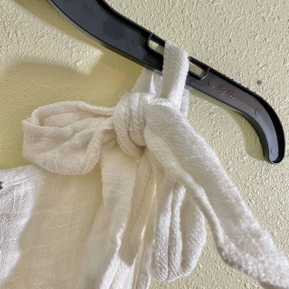 Free People Womens Size XL Henriette One Piece Jumpsuit Ivory Cotton Pockets NEW - Picture 7 of 9